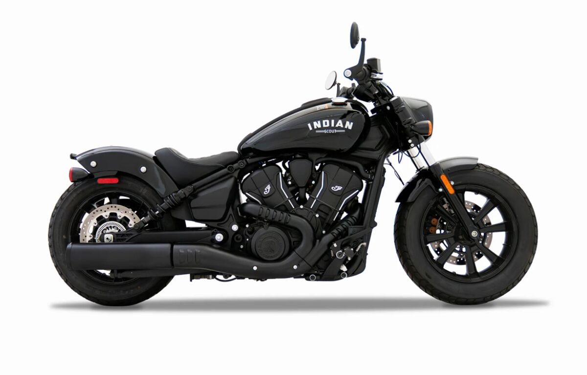 4.5" slip-on summuti, Indian Scout, must/mustad otsakorgid