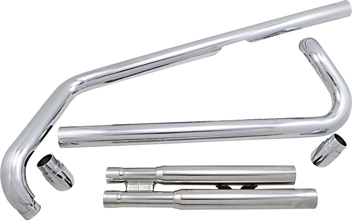 2 INTO 2 SLASH DOWN HOT ROD SPEEDSTER EXHAUST SYSTEM CHROME YAMAHA