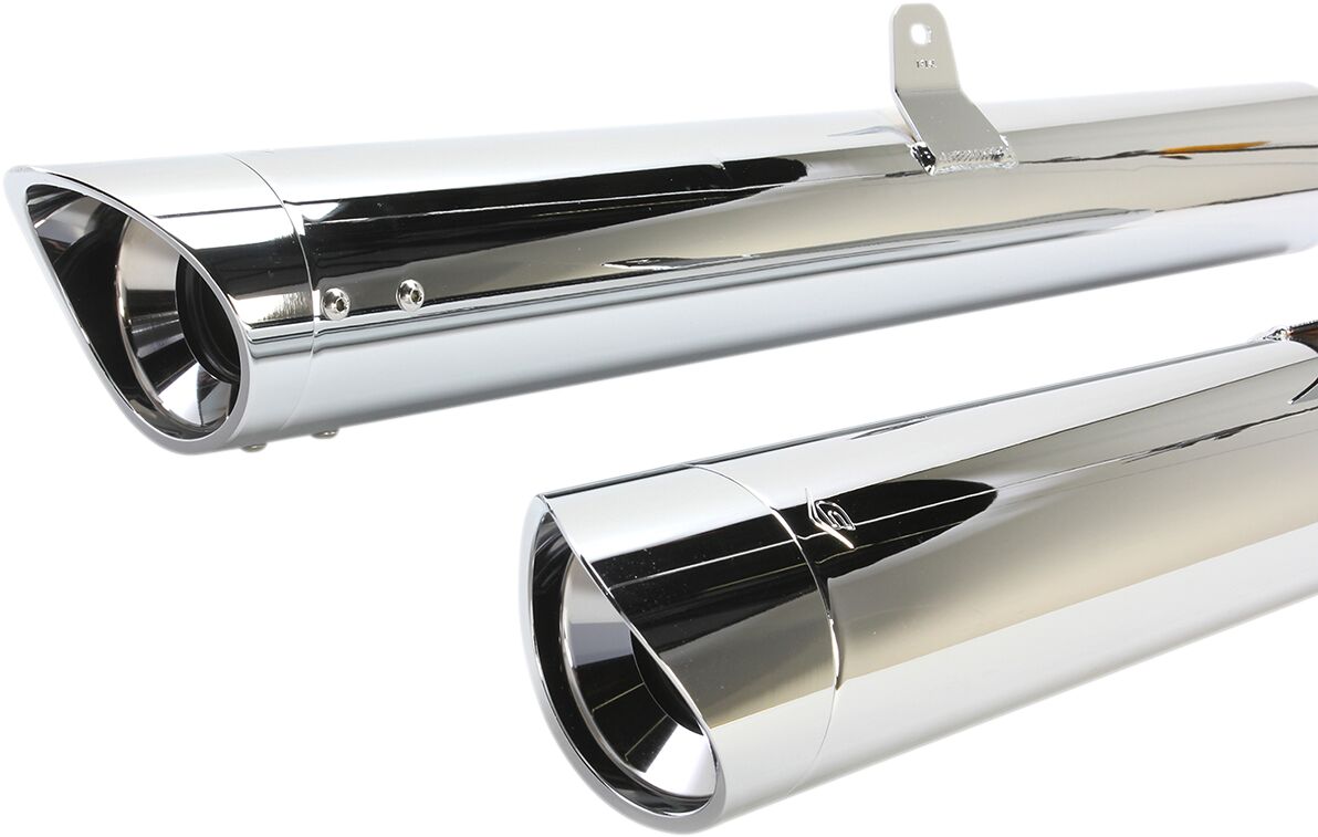 LONG SLIP ON MUFFLERS WITH SCALLOPED TIPS CHROME HONDA