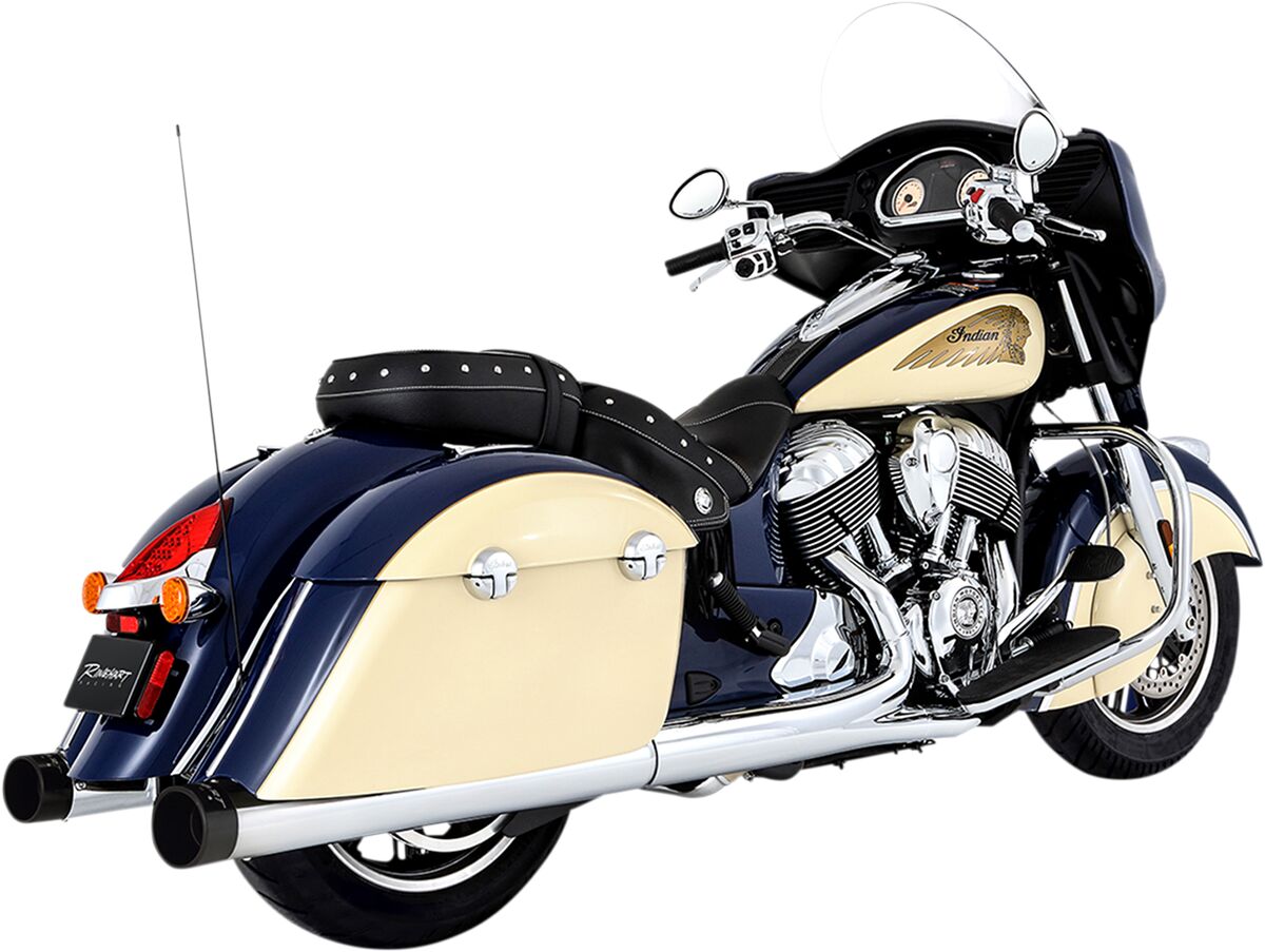 MUFFLER SLIP-ON 4" CHROME W/BLACK END CAPS