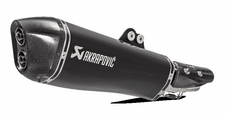 SLIP-ON LINE MUFFLER BLACK STAINLESS STEEL CARBON END CAP