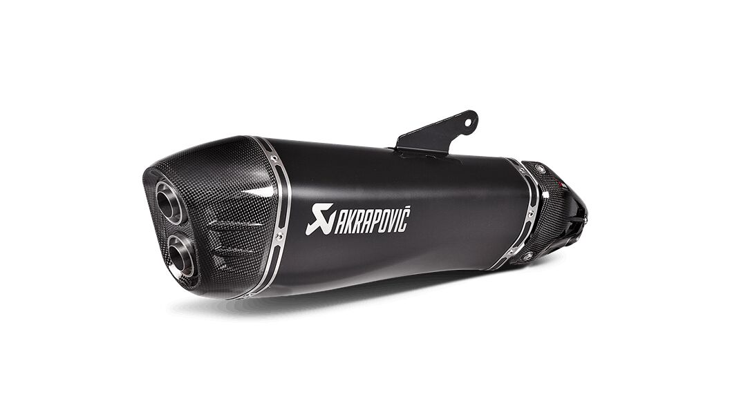 SLIP-ON LINE MUFFLER BLACK TITANIUM CARBON END CAP