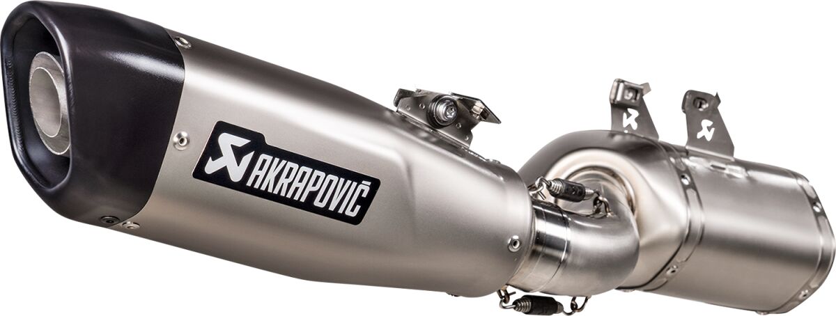 SLIP-ON LINE MUFFLER TITANIUM SS END CAP BLACK
