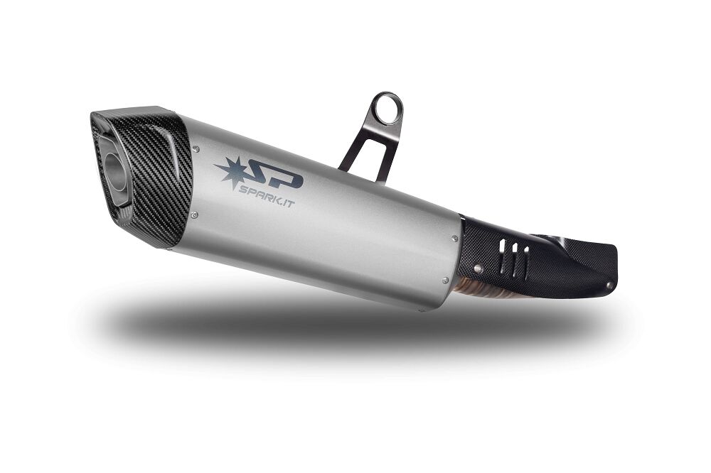 FIGHTER SLIP-ON MUFFLER FULL TITANIUM & CARBON END CAP, WITH CONNECTING PIPE