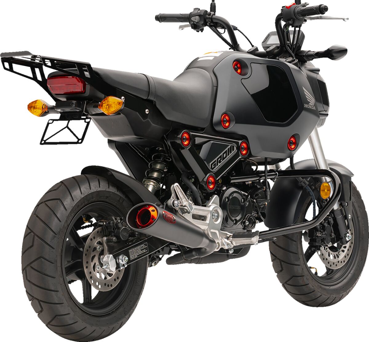SLIP-ON MUFFLER (BLK) WITH RED TIP GROM 22-23