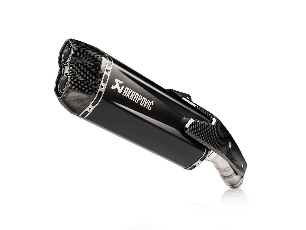 SLIP-ON LINE MUFFLER BLACK TITANIUM CARBON END CAP