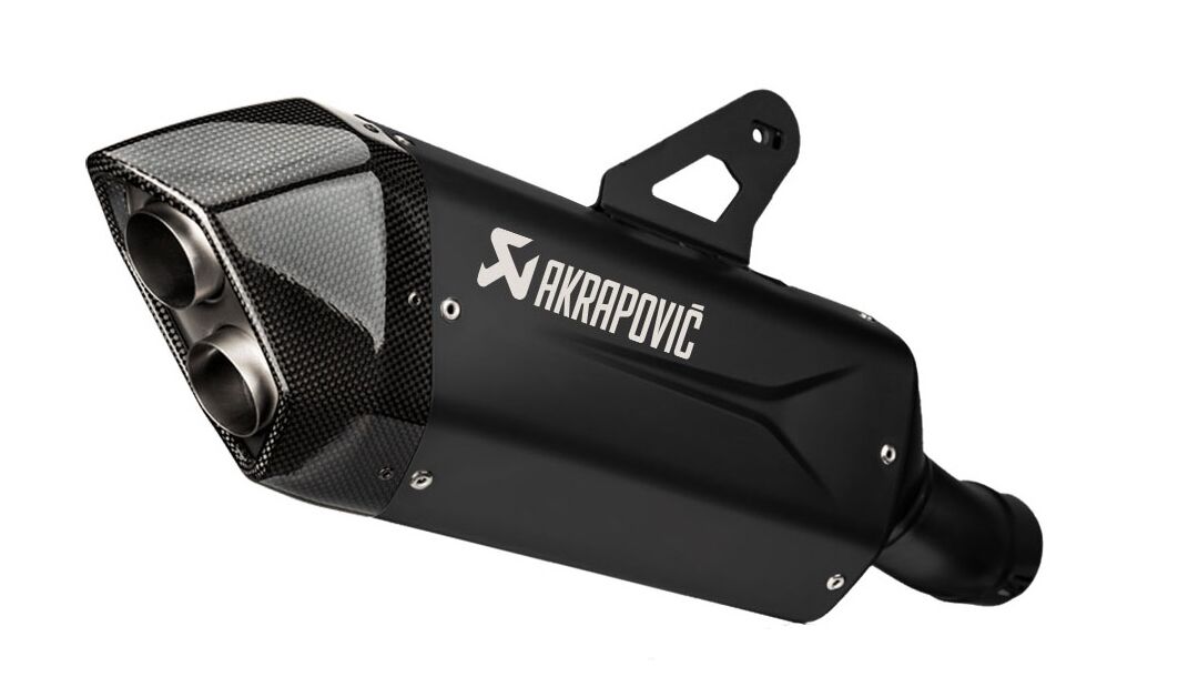 SLIP-ON LINE MUFFLER BLACK TITANIUM CARBON END CAP