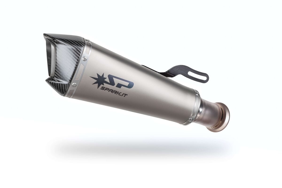 Konix EVO Silencer Titanium with Carbon End Cap, SS Pipe for lateral mounting, ECE