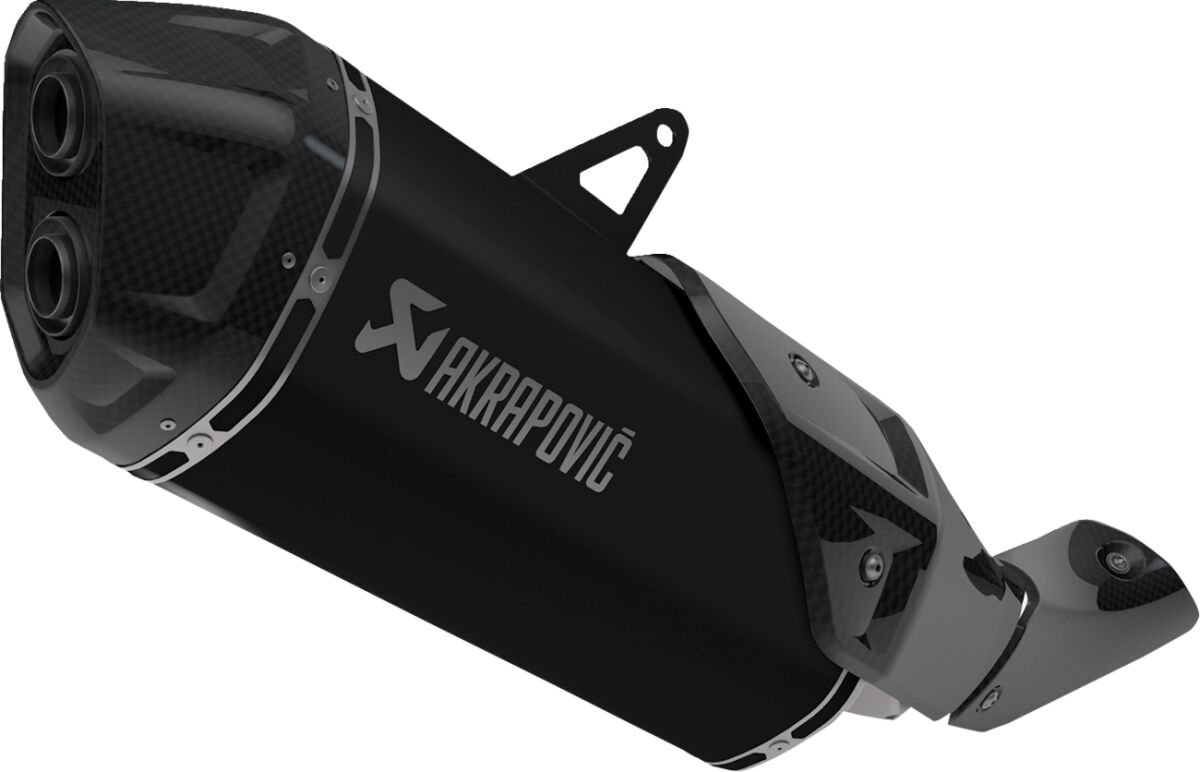 SLIP-ON LINE MUFFLER BLACK TITANIUM CARBON END CAP