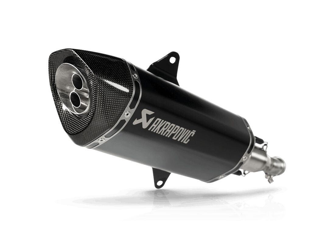 SLIP-ON LINE MUFFLER BLACK TITANIUM CARBON END CAP