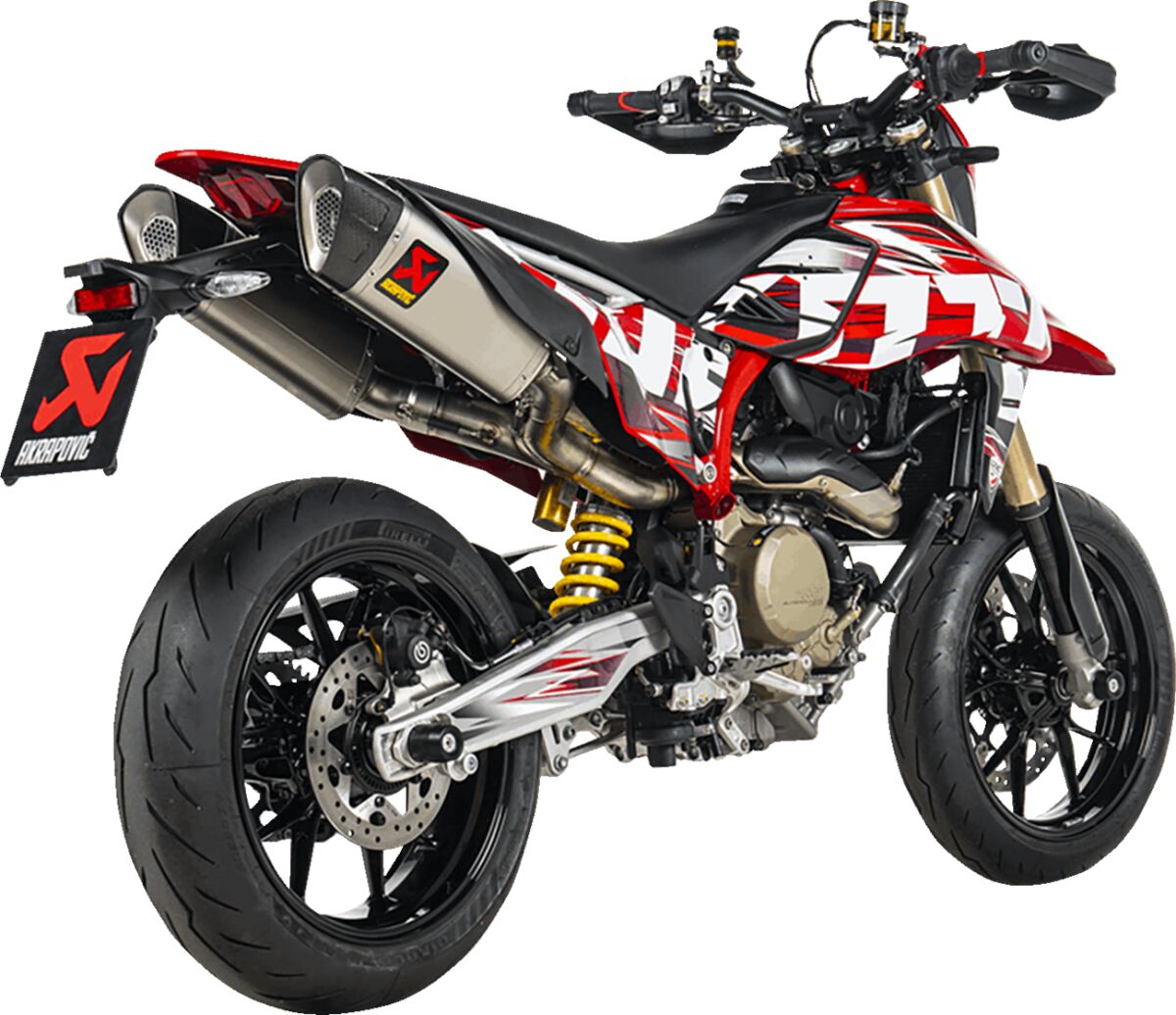 SLIP-ON LINE DUAL MUFFLER TITANIUM CARBON END CAP