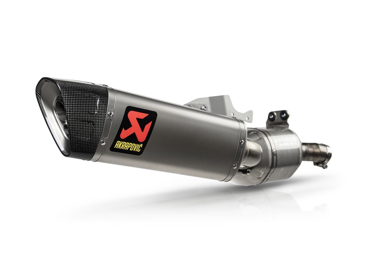 SLIP-ON LINE MUFFLER TITANIUM CARBON END CAP