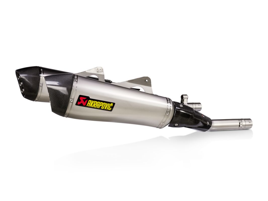 SLIP-ON LINE DUAL MUFFLER TITANIUM CARBON END CAP