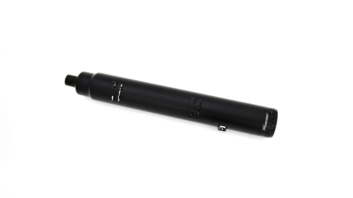 4.5" DBX45 SLIP-ON MUFFLER FOR INDIAN BLACK w/BLACK SLASH END CAP