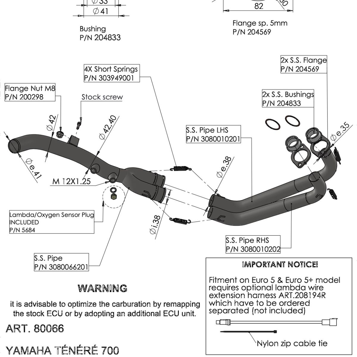 4-STROKE HEADER PIPES STAINLESS STEEL