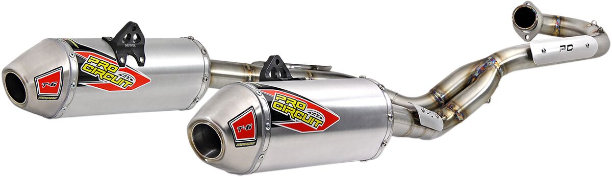 EXHAUST SYSTEM T-6 DUAL STAINLESS ALUMINIUM ATV