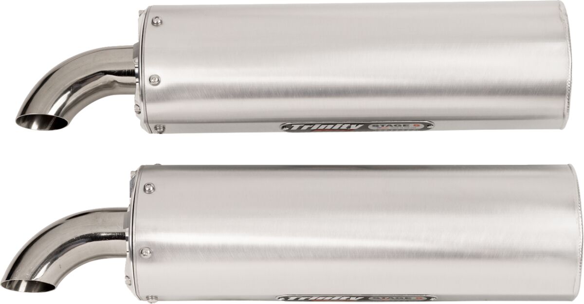 EXHAUST DUAL BRUSHED RZR XP1000