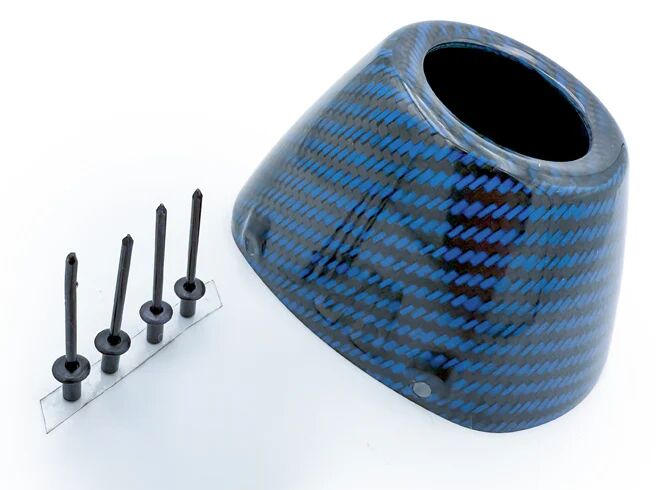 END CAP CARBON NEW EXTERNAL RCT BLACK/BLUE