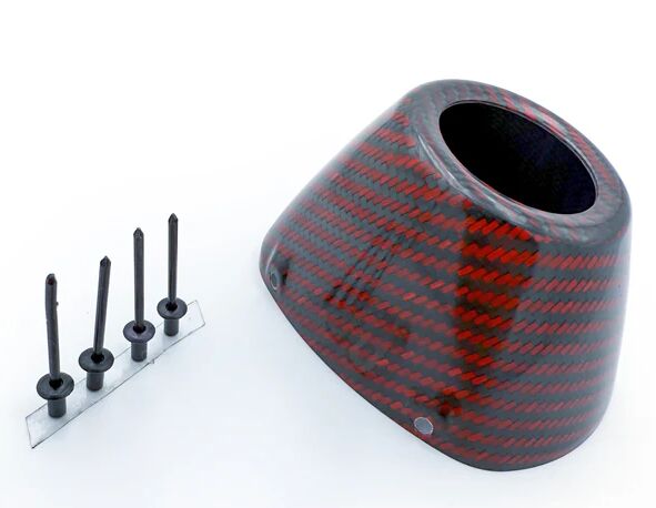 END CAP CARBON NEW EXTERNAL RCT BLACK/RED