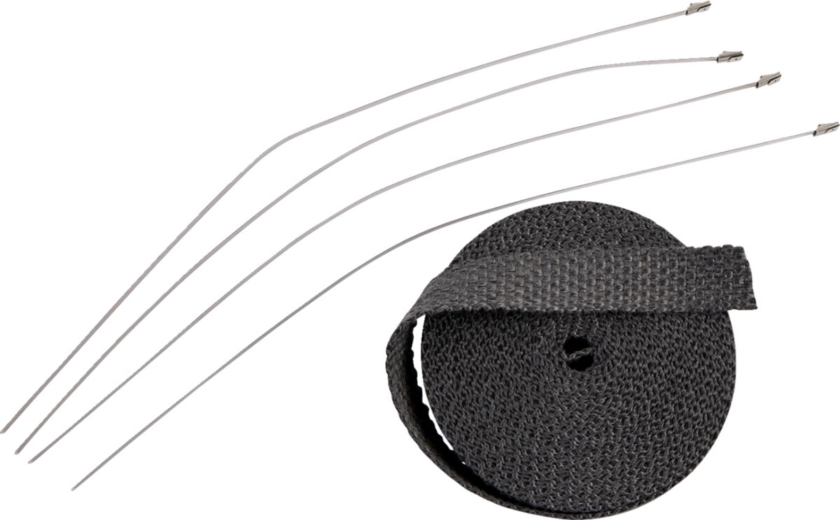 EXHAUST HEAT WRAP 1" X 25' BLACK W/ TIE