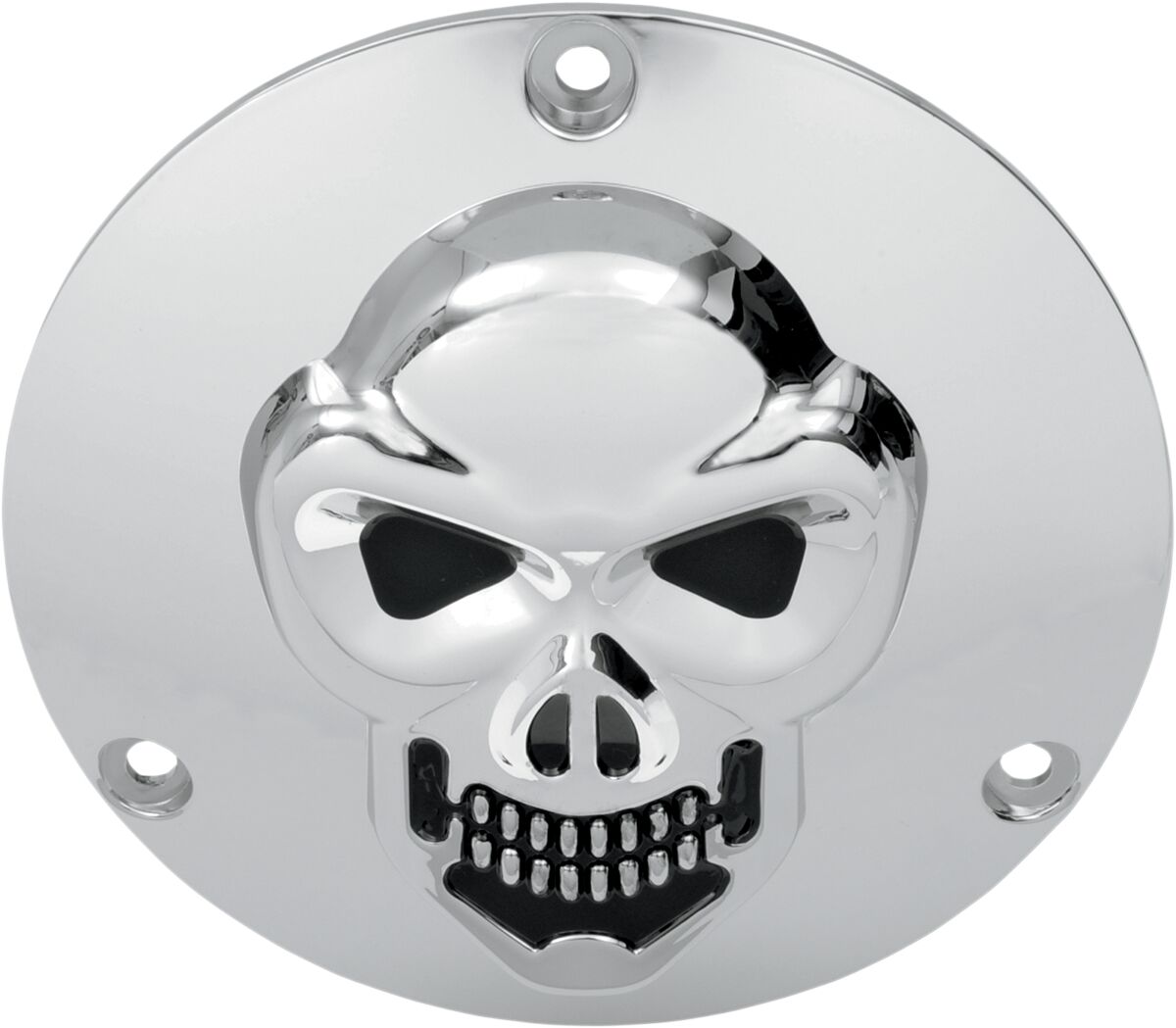 3-D SKULL DERBY COVER CHROME 3-HOLE