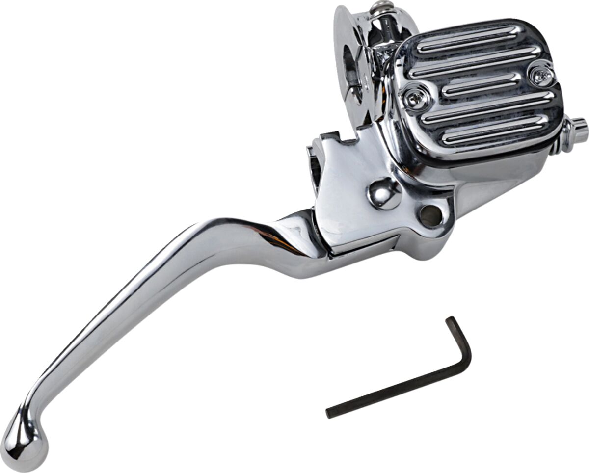 HANDLEBAR DUAL DISC MASTER CYLINDER 11/16" BORE CUT-DOWN CHROME