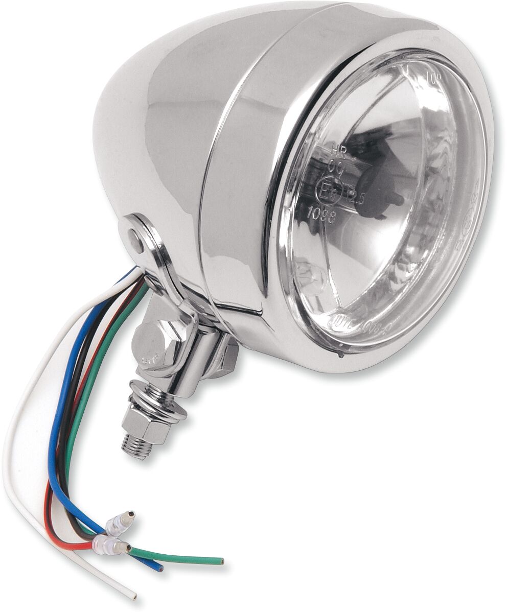 SPOTLIGHT W/ RUNNING LIGHTS 4.5" PLAIN CLEAR LENSE CHROME