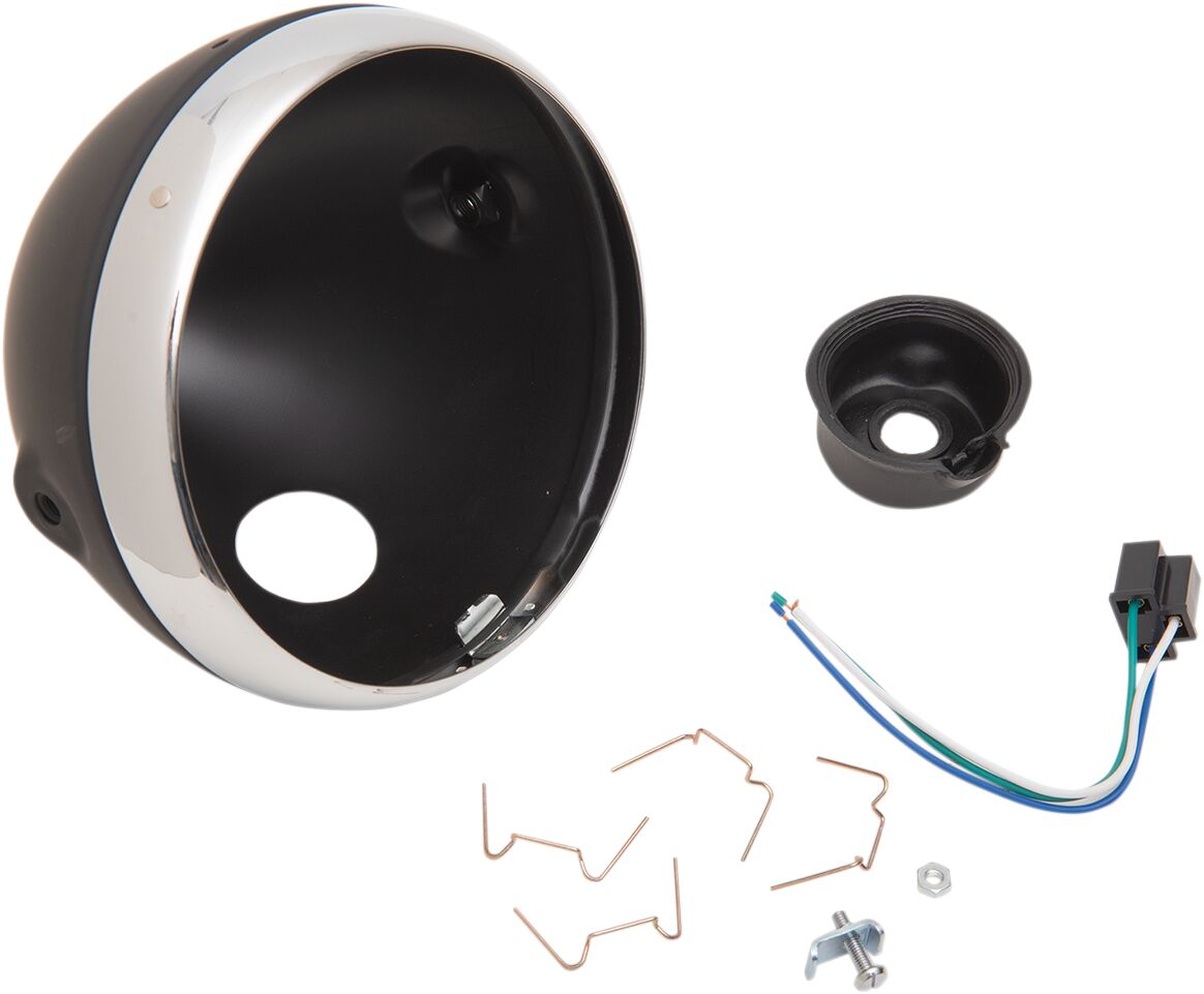 HEADLIGHT SHELL LUCAS STYLE BLACK