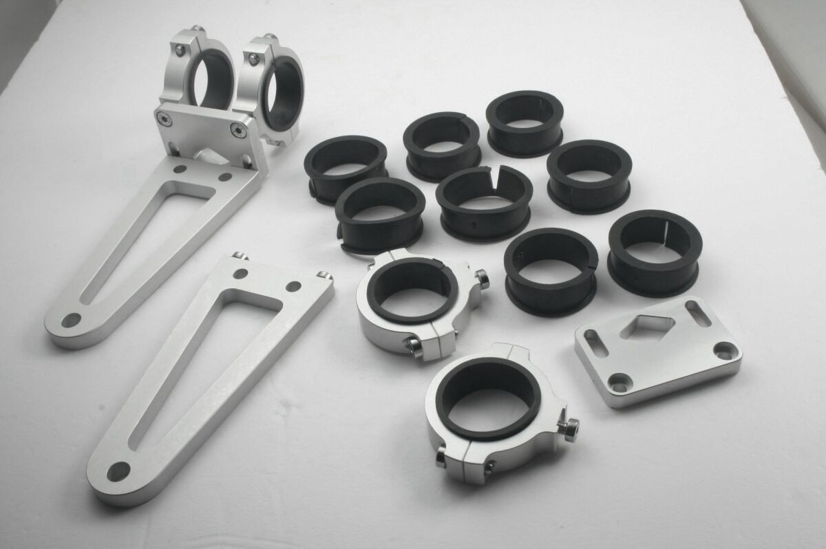 MOUNTING KIT - HEADLIGHT BRACKETS / ALUMINIUM / SILVER