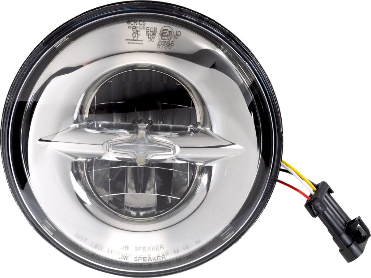 HEADLIGHT 7" W/MOUNTING RING REFLECTOR 12V LED CHROME