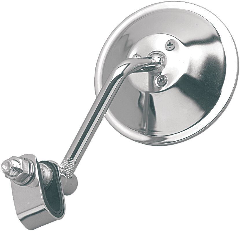 MIRROR ROUND CLAMP-ON CHROME