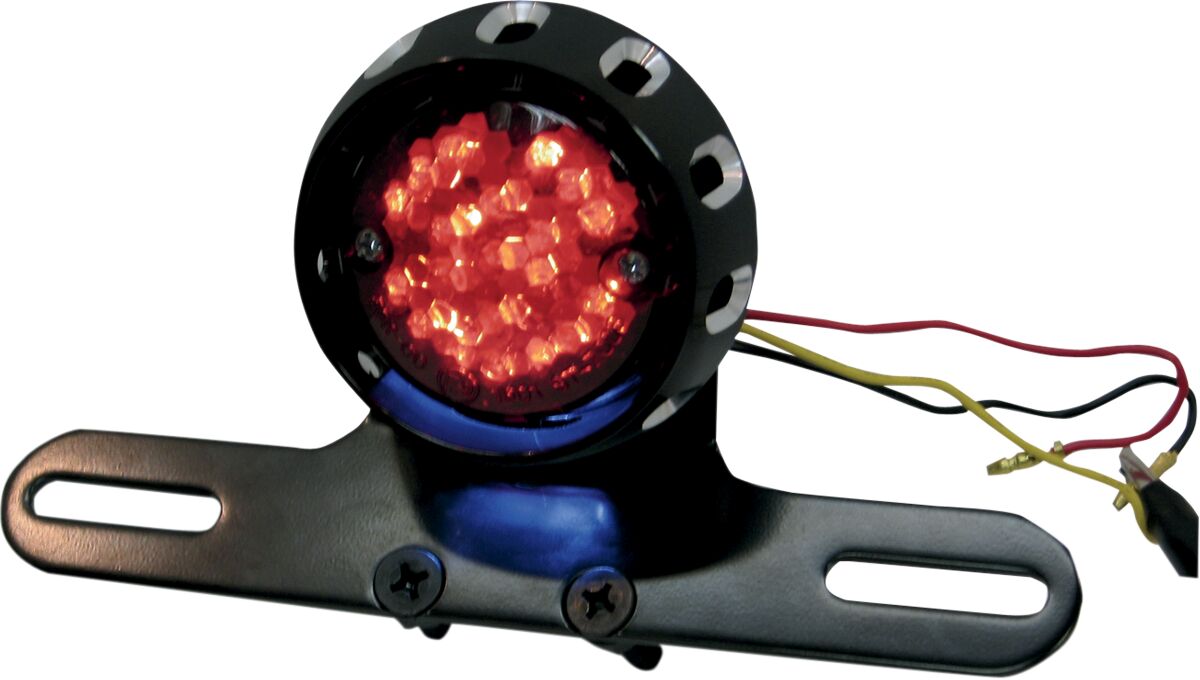 Custom Bobber LED tagatuli ja numbrimärgi kinnitus, must