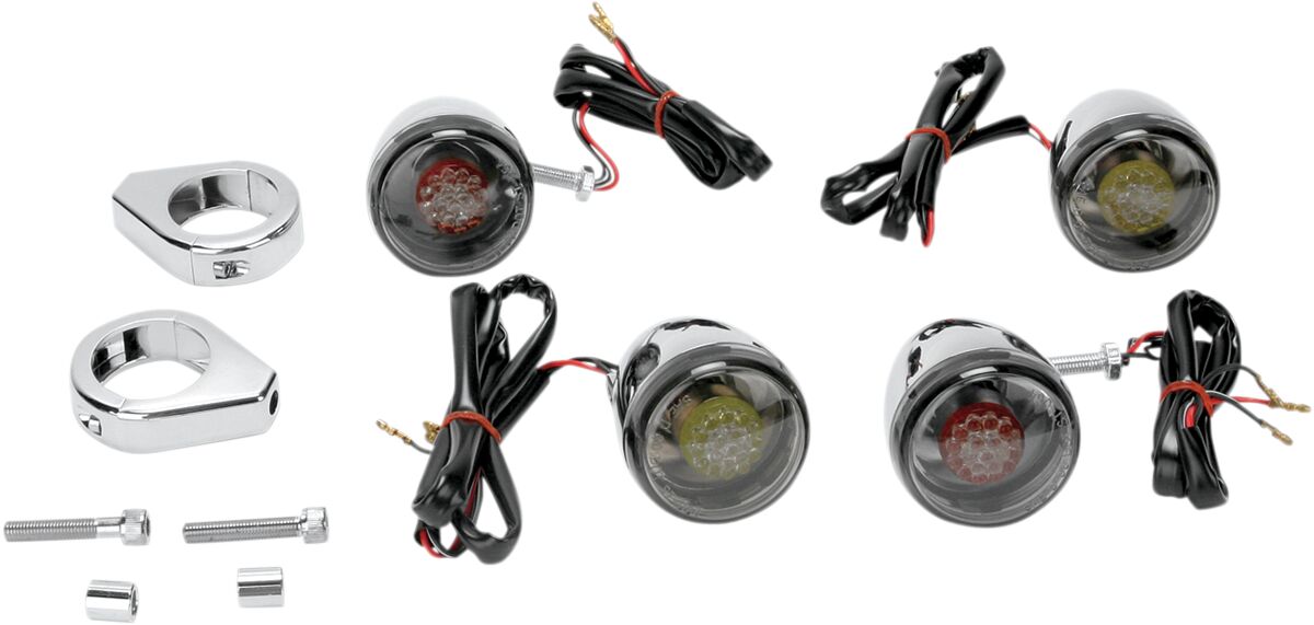 Suunatule komplekt Deuce, punane/oranž LED, tumendatud klaas