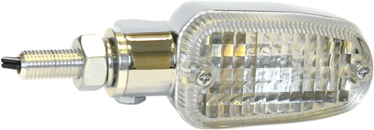Suunatuli E-mark, alumiinium, kroomkorpus, läbipaistev klaas