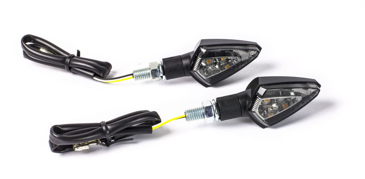 LED tumendatud suunatule klaas / ABS / must