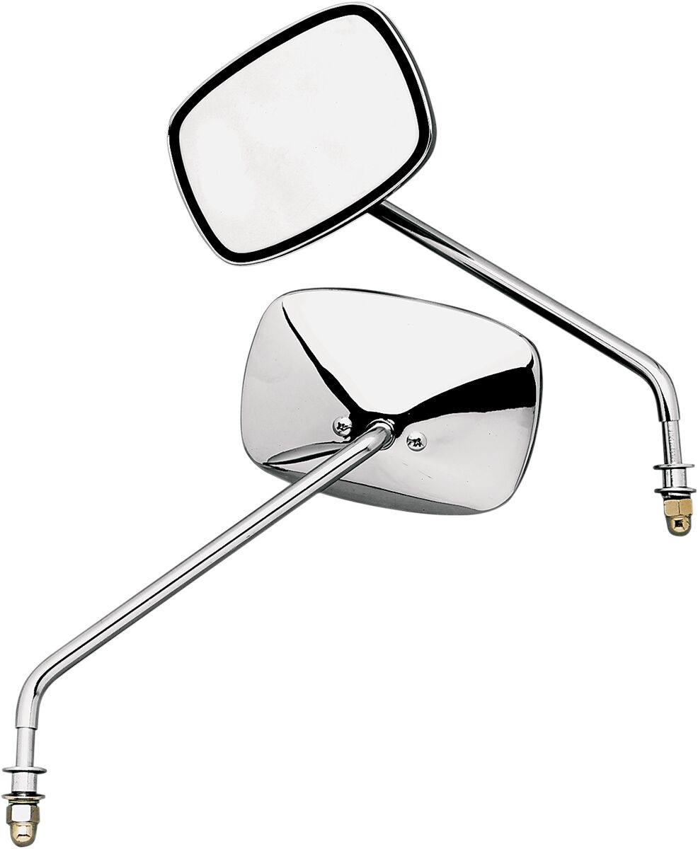 MIRRORS LONG STEM BOLT-ON LEFT AND RIGHT CHROME