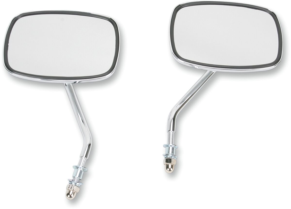 MIRRORS SHORT STEM BOLT-ON LEFT AND RIGHT CHROME