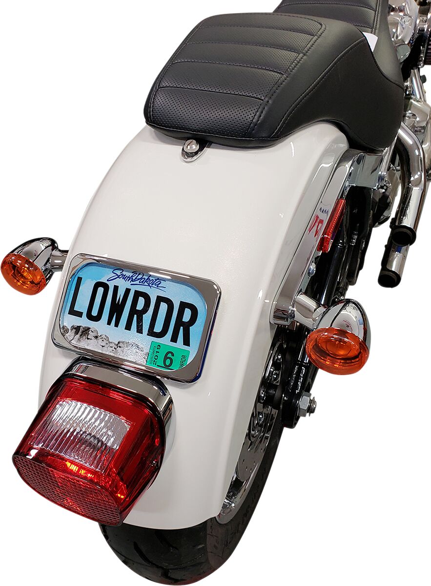 LICENSE PLATE MOUNT LARGE RADIUS CHROME