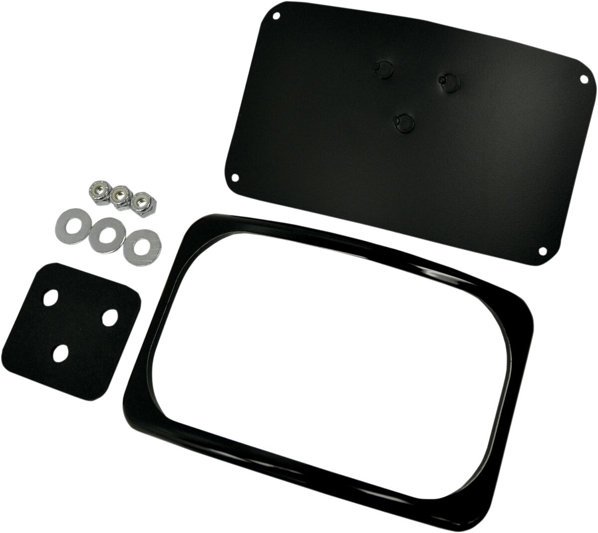 LICENSE PLATE MOUNT THREE-BOLT SMALL RADIUS BLACK