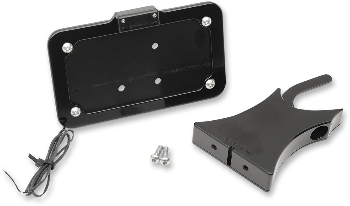 ACCUTRONIX LICENSE PLATE SIDE MOUNT BLACK HONDA