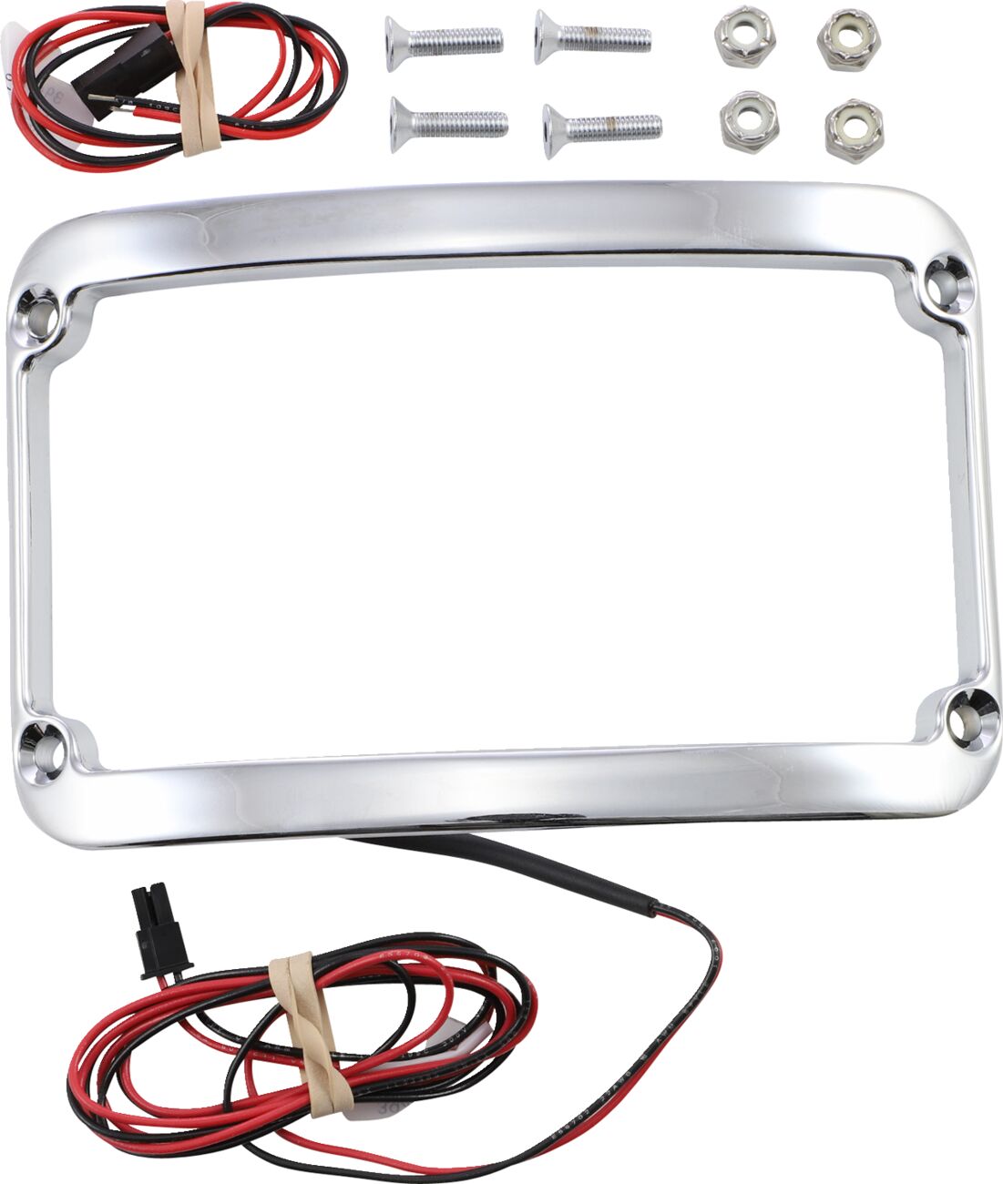 LICENSE PLATE FRAME WITH LIGHT CHROME