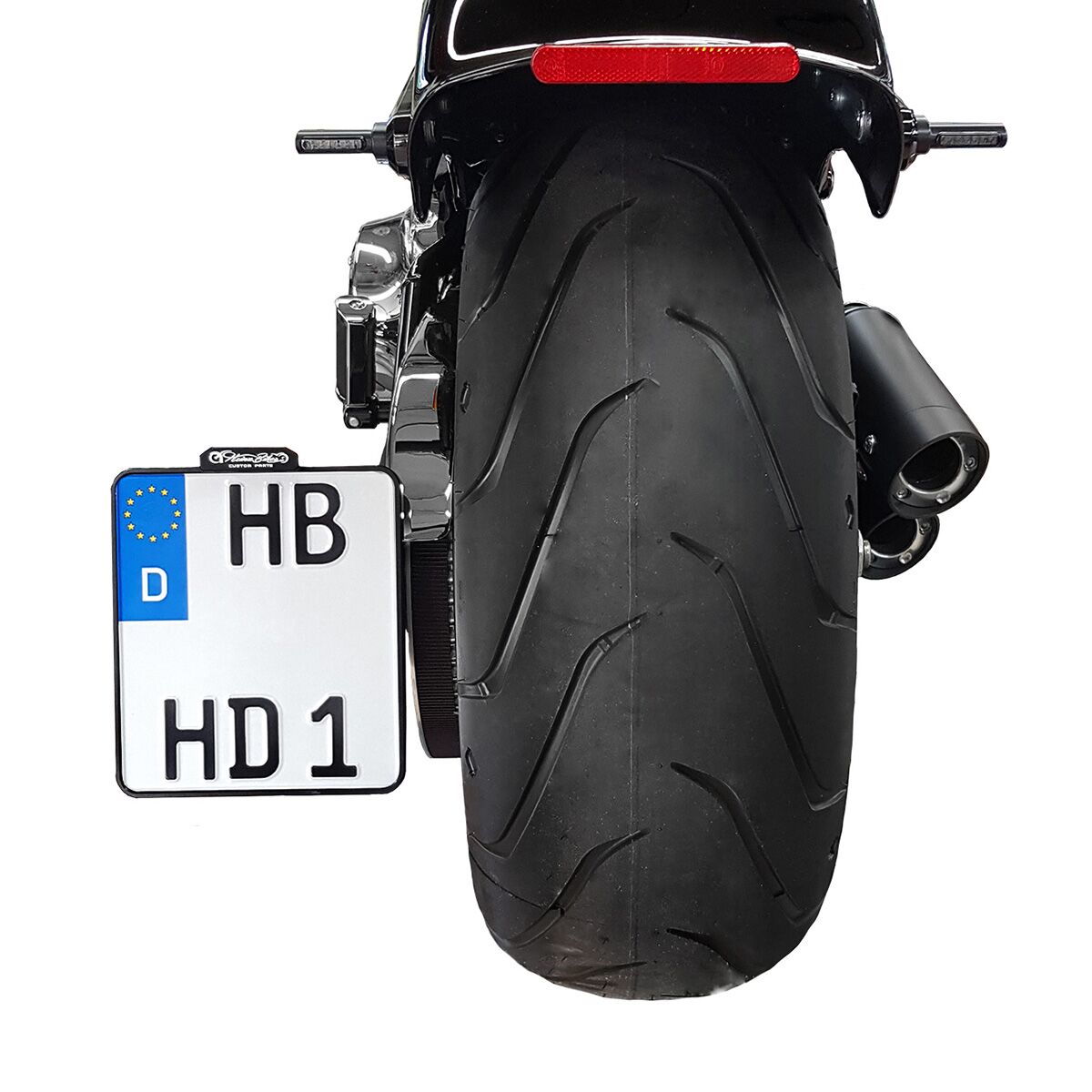 SIDE MOUNT LICENSE PLATE HOLDER W/TL ALUMINUM CHROME (XL)