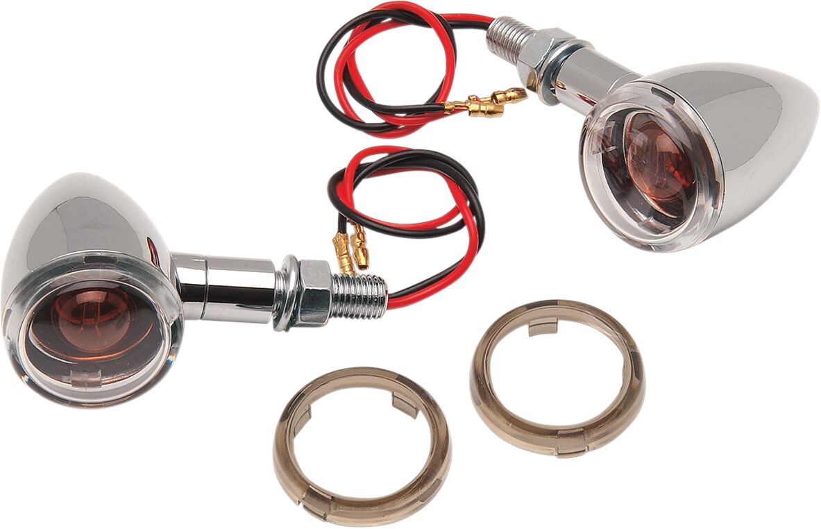 MINI-DEUCE MARKER LIGHTS STUD-MOUNT CLEAR/SMOKE LENS CHROME