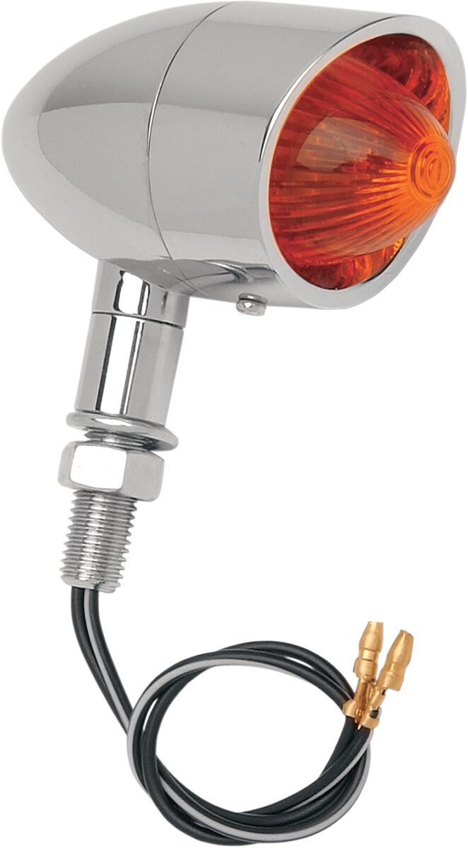 MINI-RETRO MARKER LIGHTS STUD-MOUNT AMBER/RED LENS CHROME
