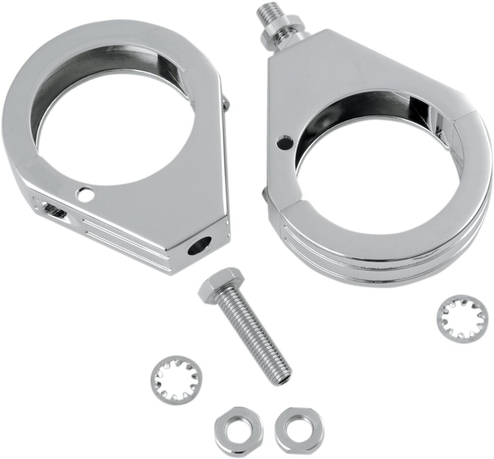 TURN SIGNAL FORK CLAMPS 49MM CHROME