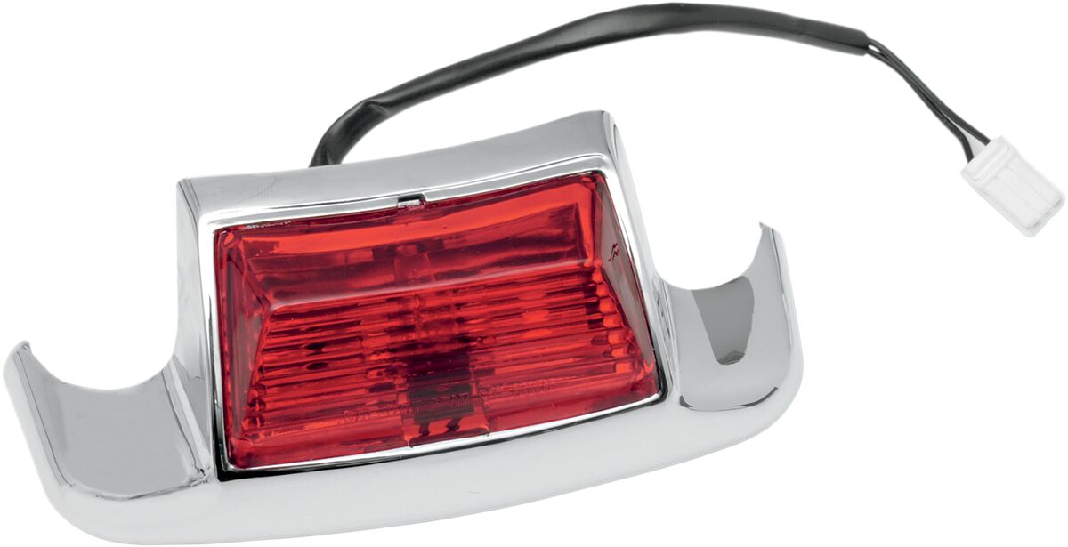 REAR FENDER TIP LIGHT RED LENS CHROME