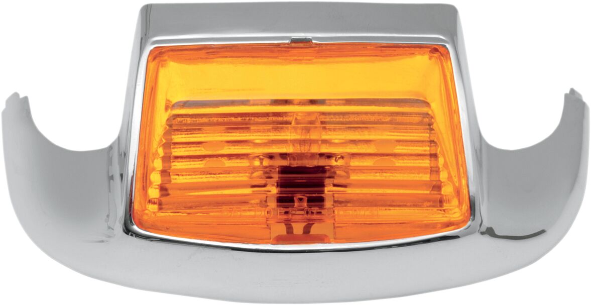 FRONT FENDER TIP LIGHT AMBER LENS CHROME