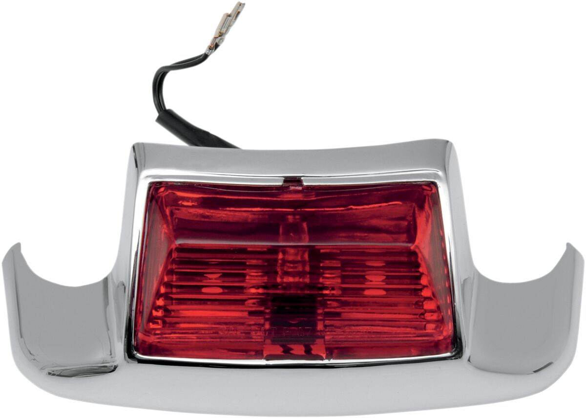 REAR FENDER TIP LIGHT RED LENS CHROME