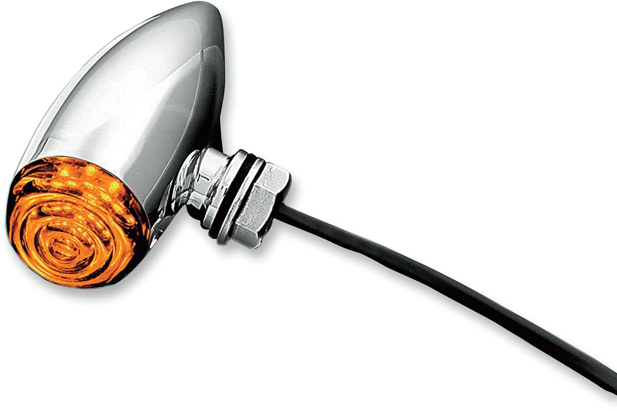 MINI BULLETS AMBER LED SMOKE LENS CHROME