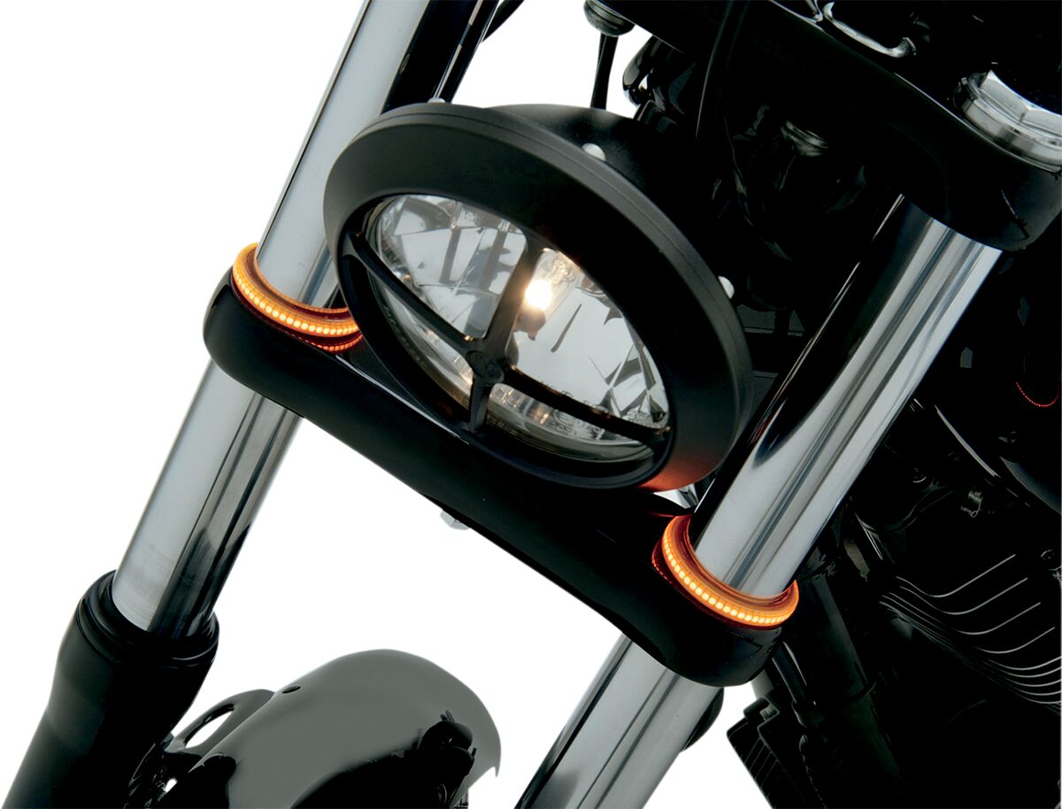 LED FORK RINGS TRUWRAPZ 56MM AMBER/SMOKED